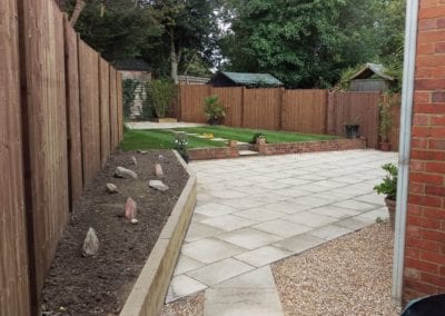 A photo of a garden after landscaping construction