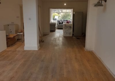 Photo of a hallway of a house during construction